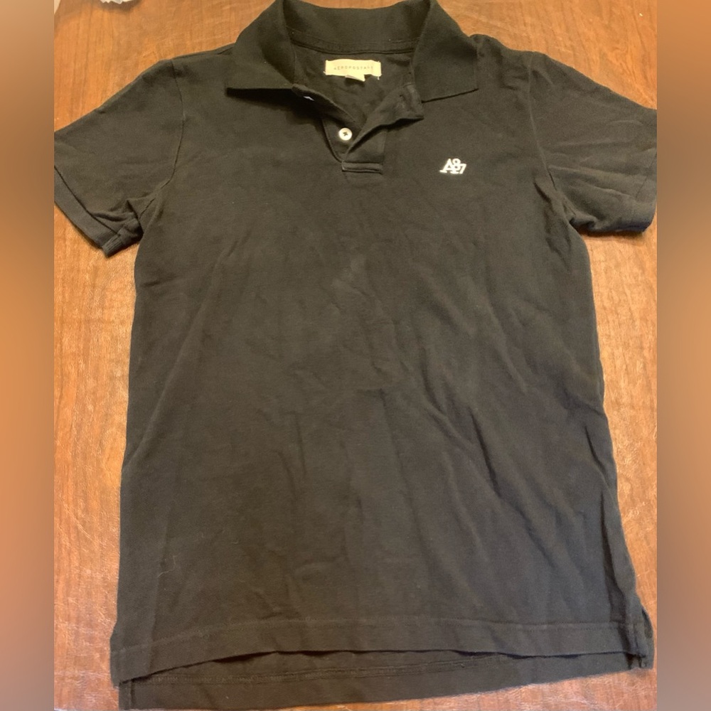 Men’s Aeropostale Black Polo Shirt Size Small